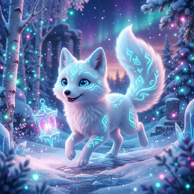 Yri the glowing arctic fox